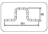 МСУ 801 прямоугольная скоба для профиля MS4141 к С-образному профилю.  №2