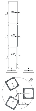 Мачты отдельностоящие изолированная на треножной подставке для высоковольтного провода Арт. 40554.  �2