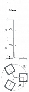 Мачты отдельностоящие изолированная на треножной  подставке для высоковольтного провода Арт. 40524.  №2